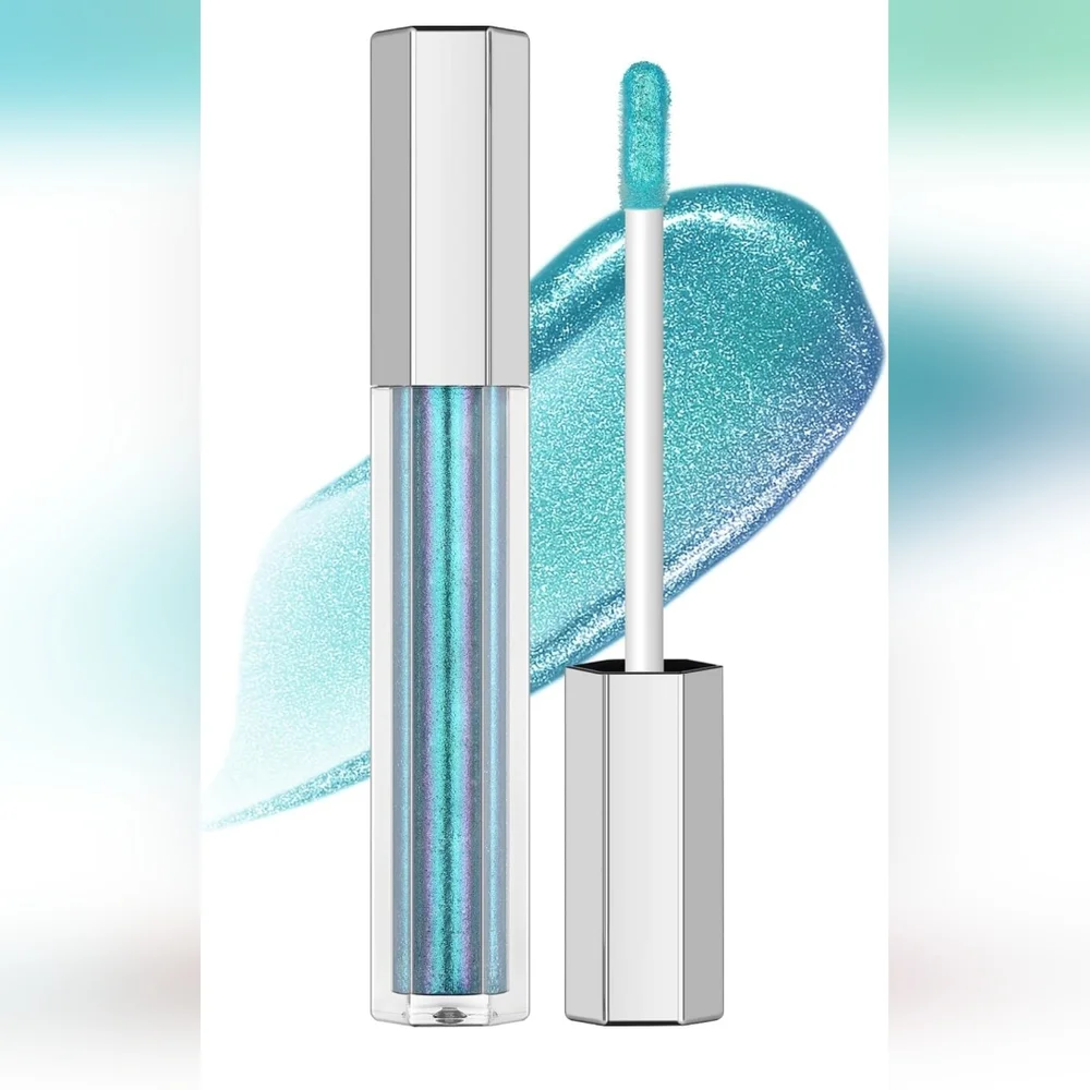 Vibrant Blue Glittet Lip Gloss
